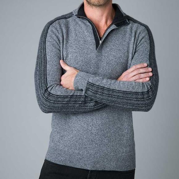 KINROSS Other - QUARTER ZIP JACQUARD SLEEVE MEN'S CASHMERE POLO KINROSS Other - QUARTER ZIP JACQUARD SLEEVE MEN'S CASHMERE POLO